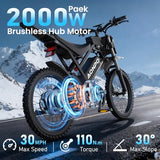 AONPO A20 PRO Electric Bike for Adults, Peak 3000W Ebike for Adults,52V 22.5AH Electric Dirt Bike,E-Bike Up to 120 Miles(PAS),17"x4" Fat Tire Hydraulic Dual Disc Brakes E Dirt Bike for Teens