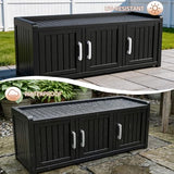 EasyUp Shoe Bench Entryway, Waterproof Resin Shoe Cabinet,Outdoor Shoes Storage Bench, 2-Tier Hallway Shoes Rack with Adjustable Shelves for Entryway, Living Room, Bedroom(Black,3 Door)