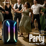 Dolphin Elite 2115R: High-Powered 15" Portable Bluetooth Party Speaker – Rechargeable with Multicolor LED Lights, XLR & AUX Inputs, Long-Lasting Battery, and Monster Bass