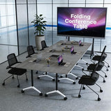 Usosidam Office Folding Conference Room Table,6 Pack Portable Mobile Conference Table