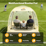 Lenotos Pop Up Sports Tent, Instant Clear Bubble Tent, with Removable Top Cover, Outdoor All Weather Shelter, for Watching Sports, Cheering, Fishing and Camping(63" L x 63" W x 63" H)