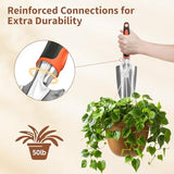 4 Pcs Gardening Set – 3 Tier Black Metal Plant Stand for Indoor Outdoor Large Planters and 3 Pcs Garden Tools Set