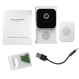 Splenssy WiFi Smart Video Doorbell Camera with Chime, 720P Smart Video Doorbell, Wireless HD Camera, PIR Motion Detection, Alarm Security Doorbell, Visual Call 2-Way Audio for Home Office Apartment