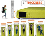 Gaialoop 3 Inch Memory Foam Camping Mattress, Dual Layer Thick Sleeping Camp Pad for Car Tent Cot, Roll-Up Portable Glamping Floor Bed for Guests Sleepover[Twin XL: 80 * 38 * 3"]