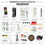 Mirror Photo Booth Touch Screen with Printer,45" Photo Mirror Booth with 22" Touch Screen Built