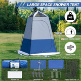 Camping Shower Tent, 7.9 FT Extra Tall Oversize Privacy Tents, Portable Outdoor Bathroom Toilet Tent with Floor, Easy Set Up Privacy Shelter for Dressing, Hiking, Fishing, UPF50+