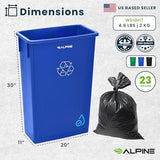 23 Gallon Slim Recycling & Trash Bin Set – 3-Pack Blue/Black/Green Plastic Narrow Open-Top
