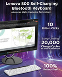 Lenovo 800 Self-Charging Bluetooth Keyboard, Uses Ambient Light for Charging