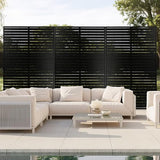 FENCY Metal Privacy Screen with Stand 72" H×44" W Outdoor Freestanding Privacy Panels,