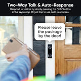Wyze Battery Video Doorbell Wireless Camera, 1536x1536 HD+ with Color Night Vision, 2-Way Audio, 1:1 Head-to-Toe View