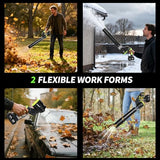Opuliv Leaf Blower Cordless, 2in1 Electric Cordless Leaf Blower w/ 2 Batteries & Charger, 4 Wind Speed, 2 Handheld Modes, 4.0/5.0AH Battery, Lightweight Blowers