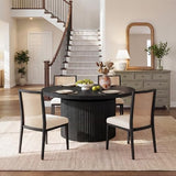 HUAHUU Extendable Round Dining Table for 4-8, 39in-77in Long Large