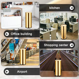 30L/8GAL Gold Lidded Trash Can with 100 Garbage Bags Metallic Gold Brass Kitchen Garbage Bin with Flip Lid
