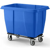 8 Cubic Foot 500 lb. Trash Cube Truck, Blue Commercial Laundry Cart