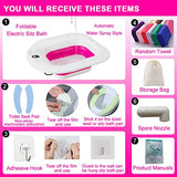 YYYSITZ Sitz Bath, Electric Sitz Bath for Hemorrhoids, Sitz Bath for Toilet Seat, Postpartum Care Pan for Women, Yoni Hip Bath Basin, Sits Bath Soak Salts Tub, Vaginal Wash Bowl, Foldable, Pink