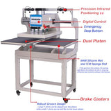 WUMSTOT 16x24 Pneumatic Dual Heat Press with 6 Gallon Air Compressor Kit