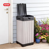 38‑Gallon Outdoor Trash Can – Resin Patio Garbage Bin with Locking Lid & Easy‑Clean
