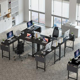 OLIXIS L Shaped Desk, 50-Inch Office Computer Gaming Desks Corner PC Table with Side Bag and Reversible Shelf