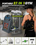 27-in-1 Portable Gym Exercise Equipment with Compact Push-Up Board, Resistance Bands, Ab Roller Wheel, and Pilates Bar, Master Your Workout