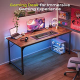 PRAISUN 55 Inch Computer Desk, Home Office Desk with Spacious Desktop