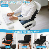 CushZone Seat Cushion, Lumbar Support Pillow with Adjustable Strap-Chair Cushions for Sciatica Pain Relief