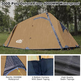 1 Person Backpacking Tent Waterproof Windproof Single Person Tent Lighweight Compact One Person Tent Easy Setup for Camping, Hiking, Mountaineering, Cycling, Biking - Khaki