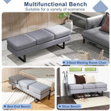 Waiting Room Chairs, Guest Chair with 660 Lbs Weight Capacity, 3 Seats Upholstered Reception Bench for Office