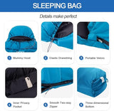 QEZER Ultralight Down Sleeping Bag for Adults 36-61 Degree F with 600 Fill Power, Compact Three Season Sleeping Bag for Backpacking, Hiking and Camping