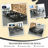 Modular Folding Conference Table Lockable Wheels for Office Classroom