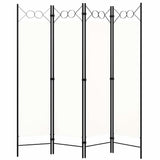Zexlorith 4-Panel Room Divider, Foldable Fabric Partition, White Screen