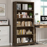 TVU 5-Tier Solid Wood Book Shelf, Floor Standing Bookcase, 65" H × 31.5" W × 11.8" D Bookshelf