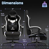 N-GEN GAMING Video Gaming Chair Office Computer Desk Use Ergonomic Reclining Backrest Adjustable Armrests Lumbar Support (Black)