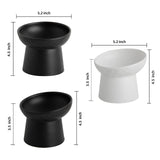 KITCHENLESTAR Elevated Cat Bowls, 15° Tilted Ceramic Raised Cat Food and Water Bowl Set, Whisker-Friendly Porcelain Pet Feeder Dishes for Indoor Cats and Small Dogs,Black & White Mixed,5.2 Inch,4 Pack