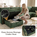 Convertible Comfy Extra Deep & Wide Seat Couch with Gold Metal Accents & Legs for Living Room
