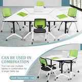 Folding Conference Table 47.2",Conference Room Table with Wheels T Shaped Modern Meeting Table for Office