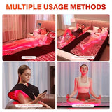 lawind Red Light Therapy Mat for Full Body, 88"x83" Red Therapy Blanket with 2632 3-in-1 Chip LEDs, 660nm & 850nm Dual Wavelength Infrared Red Light Therapy for Better Sleep & Relaxation