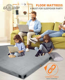 Gaialoop 3 Inch Memory Foam Camping Mattress, Dual Layer Thick Sleeping Camp Pad for Car Tent Cot, Roll-Up Portable Glamping Floor Bed for Guests Sleepover[Queen: 80 * 60 * 3"]
