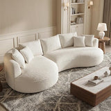 125" Oversized Curved Sectional Sofa,Boucle Upholstered Modular Couch with Chaise,Deep Seat Luxury Cloud Sofa
