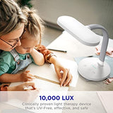 HappyLight Duo - 2-in-1 Light Therapy & Task Desk Lamp - UV-Free Full Spectrum LED, 10,000 LUX, Adjustable Brightness and Color