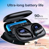 Active Noise Cancelling Ear Buds Wireless Earbuds 90 Hrs Playtime Bluetooth Headphones with Hi-Res Stereo