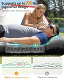 LLUAII Double Sleeping Pad for Camping, 5.9 Inch Thick Self Inflating Sleeping Mat for Camping with Built in Pillow and Foot Pump, 2 Person Camping Mattress for Backpacking Hiking