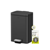 EKO Madison Matte Black Stainless Steel 3.2 Gal/12L Bathroom Small Step Trash Can or Recycling Bin