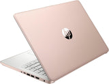 HP Essential Laptop, 14" HD Display, Intel 4-Cores Processor, 4GB RAM, 64GB eMMC, Webcam, HDMI, Wi-Fi, 1 Year Office 365, Windows 11 Home, Rose Gold