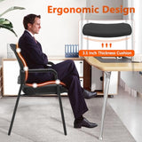 Office Reception Guest Chair Mesh Back Stacking with Ergonomic Lumbar Support and Thickened Seat