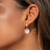 YOIHUR 6MM Pearl Earrings for Women, 14K Gold Plated Pearl Drop Dangle Earring Zircon Stud Earrings Trendy Hypoallergenic Wedding Earring Bridesmaid Jewelry Gift