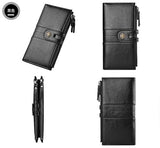 Men's Zipper Wallet Coin Purse Male Retro Hand Clutch Phone Bag Hasp Money Bag (Color : A Size : One Size)