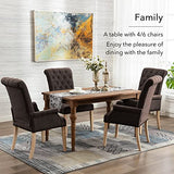 adochr Upholstered Fabric Accent Dining Chair, Elegant Tufted Club Dining Room