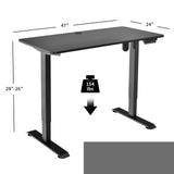 Electric Height Adjustable Standing Desk, Motorized Sit Stand Workstation w/Whole Piece Desk Board (Black) GLOBALWAY