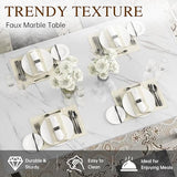 Dining Table Set for 4, Faux Marble Small Kitchen Table Chairs Set of 4 with Luxurious Button Tufted Dinner