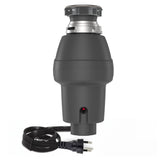 GarveeTech Garbage Disposal 1/2 HP, Continuous Feed Food Waste Disposer with Air Switch & Flange Seal, Stainless Steel Garbage Disposer, Compact Food Waste Grinder for Kitchen Sink, Grey